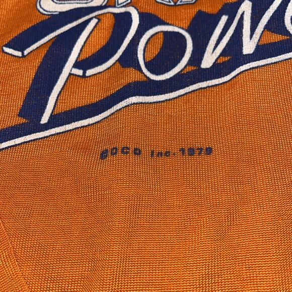 Vintage 70s 1979 Denver Broncos Orange Power Knit Shirt Made In USA - Picture 3 of 7